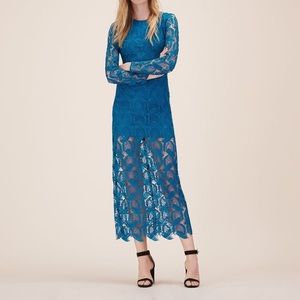 Maje Rosanne Lace Dress in Bleu Size 1 NWT